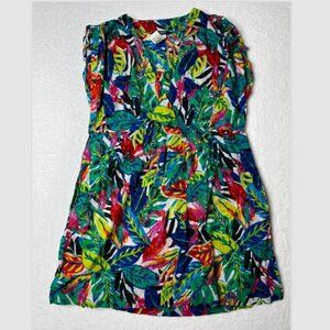 Lauren Ralph Lauren Swim Coverup Dress XL Multicolor Tropical Vacation Summer